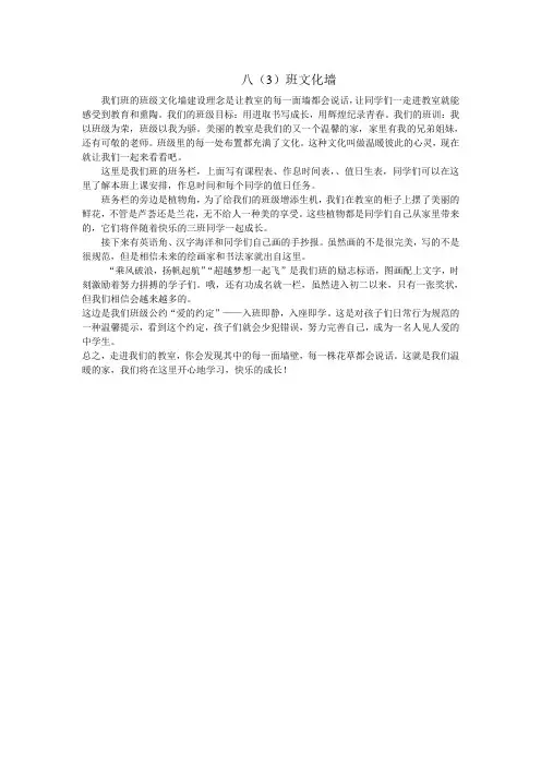 班级文化墙说明