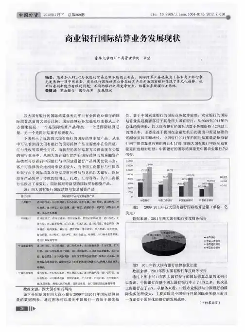商业银行国际结算业务发展现状