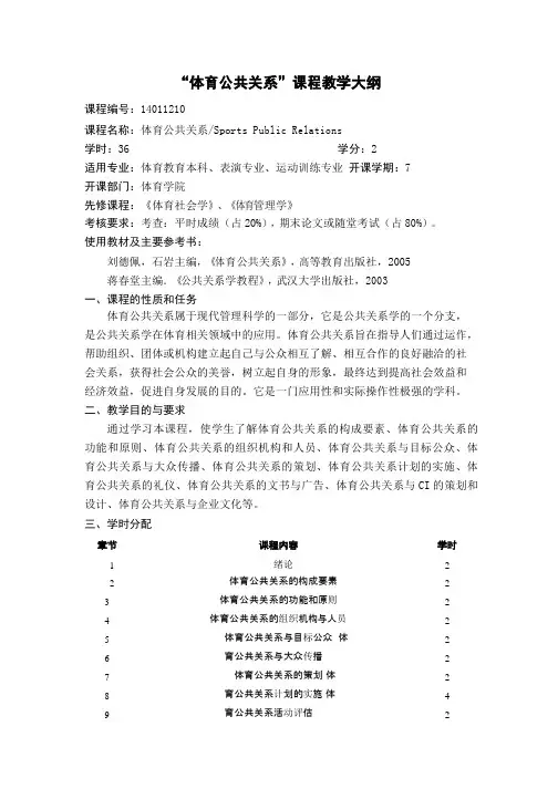 体育公共关系学