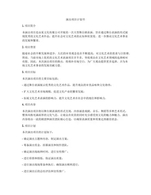 演出项目计划书