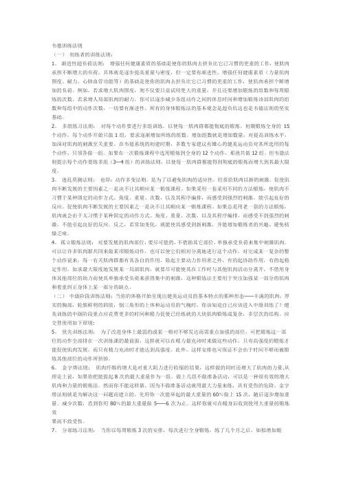 肌肉训练的基本原则