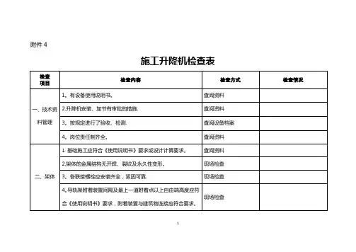 施工升降机检查表