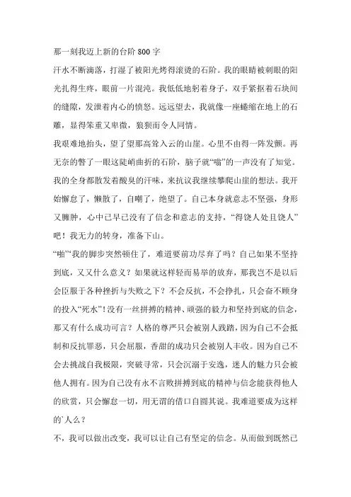 那一刻我迈上新的台阶800字