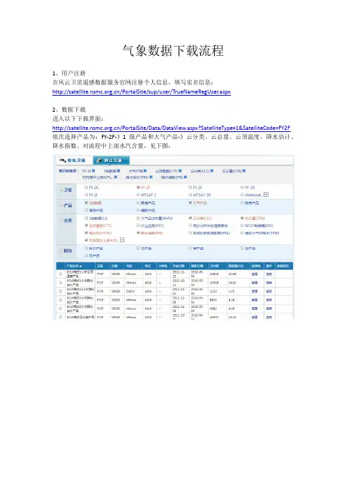 风云卫星遥感数据下载流程(附下载网站和工具链接)