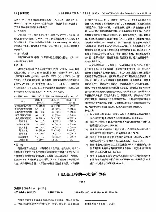 门脉高压症的手术治疗体会
