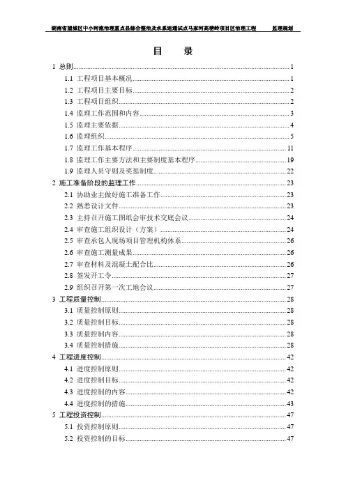 中小河流治理监理规划