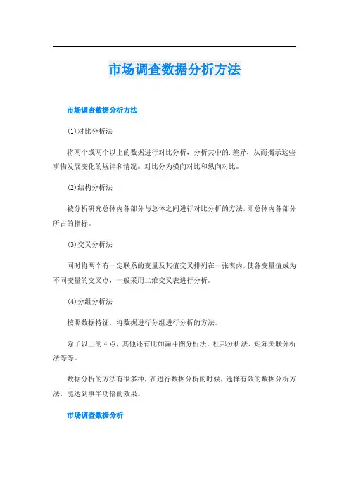 市场调查数据分析方法