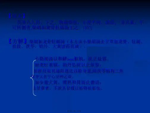医学专题六柴胡加龙骨牡蛎汤