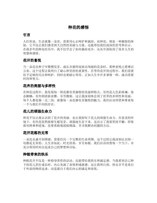 种花的感悟
