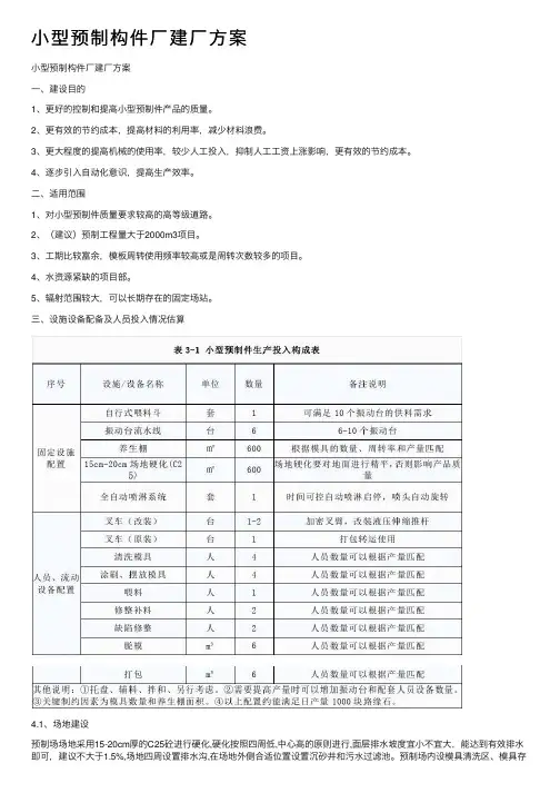 小型预制构件厂建厂方案