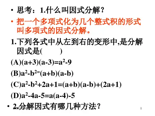 因式分解总复习PPT教学课件