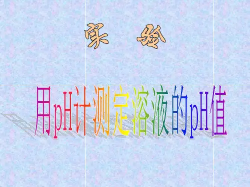 化学实验溶液pH测定