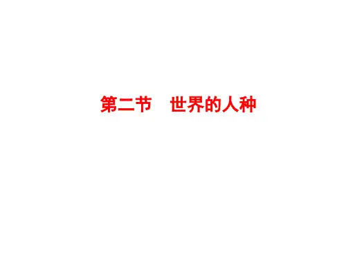 第二节 世界的人种