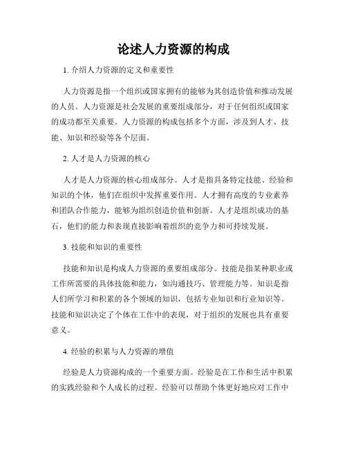论述人力资源的构成