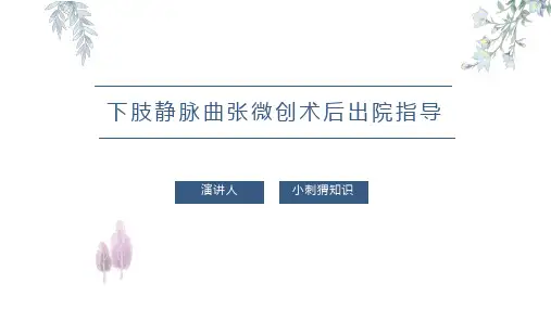 下肢静脉曲张微创术后出院指导PPT课件