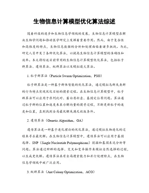 生物信息计算模型优化算法综述