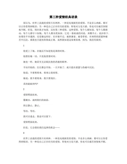 第三种爱情经典语录