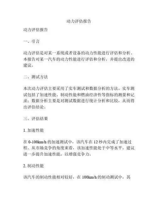 动力评估报告
