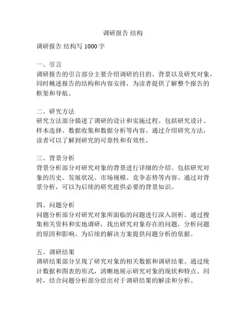 调研报告 结构