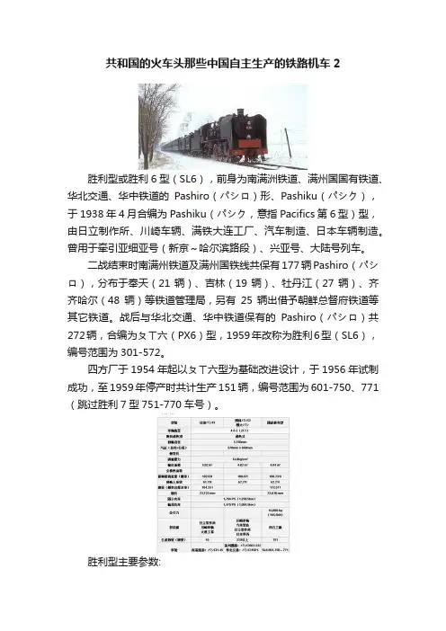 共和国的火车头那些中国自主生产的铁路机车2