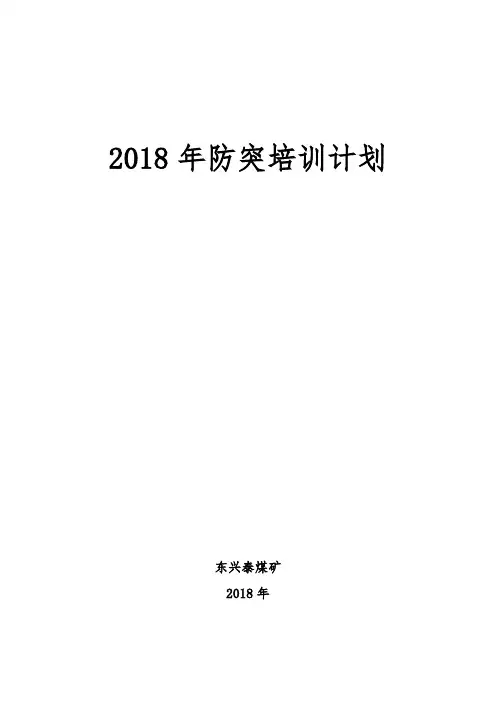 2018年煤矿防突培训计划、实施方案、总结