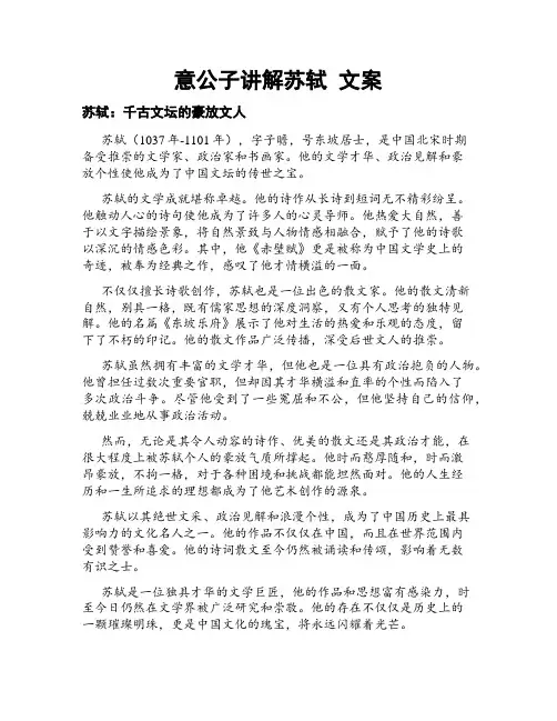 意公子讲解苏轼 文案
