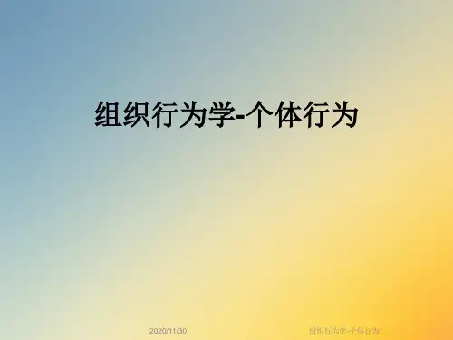 组织行为学-个体行为