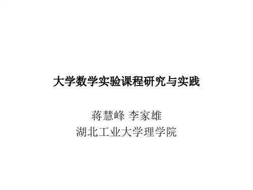 大学数学实验课程研究与实践