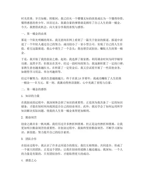 小孩人生第一桶金感言