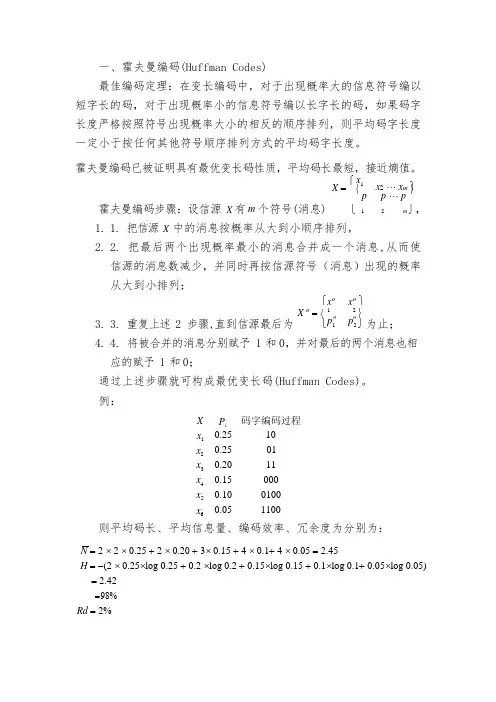图像编码基本方法(可编辑修改word版)