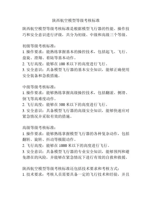 陕西航空模型等级考核标准