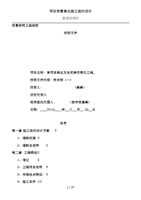 项目夜景亮化施工组织设计