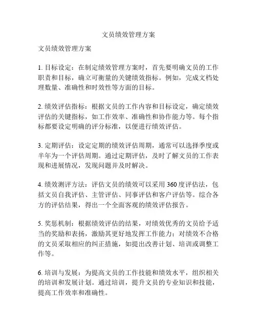 文员绩效管理方案