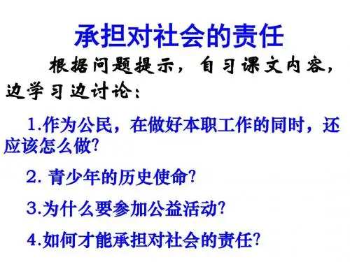 承担对社会的责任(教学课件2019)