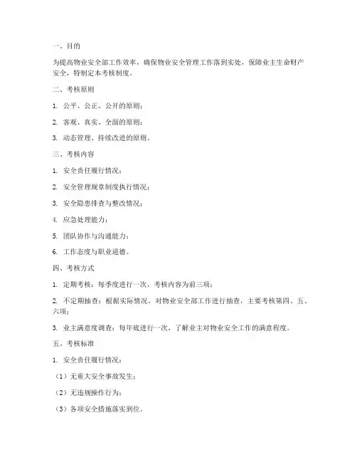 物业安全部考核制度