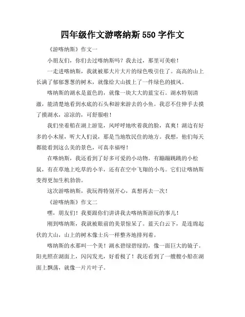 四年级作文游喀纳斯550字作文