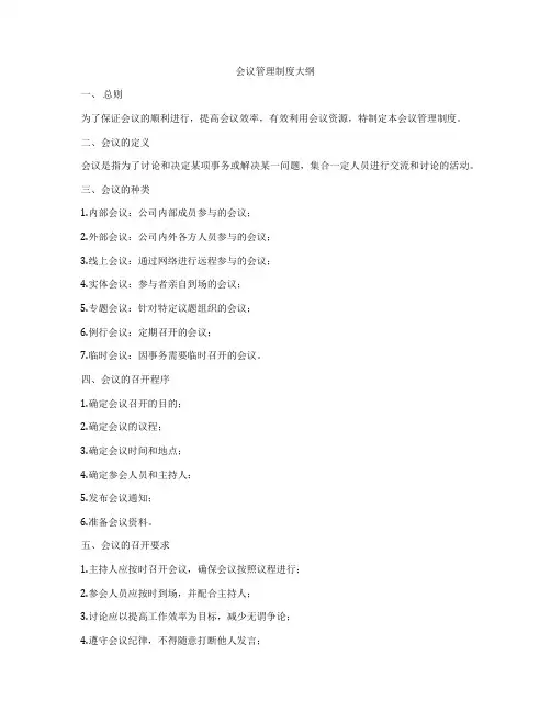 会议管理制度大纲