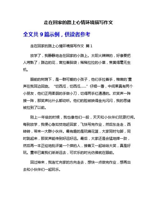 走在回家的路上心情环境描写作文