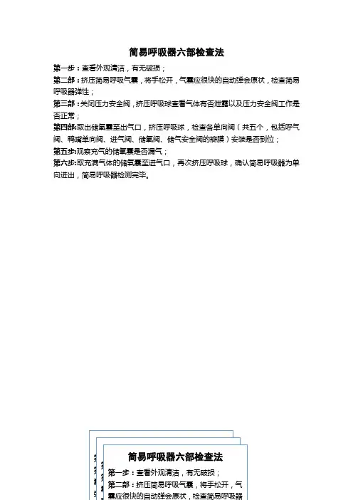 简易呼吸器六步检查法