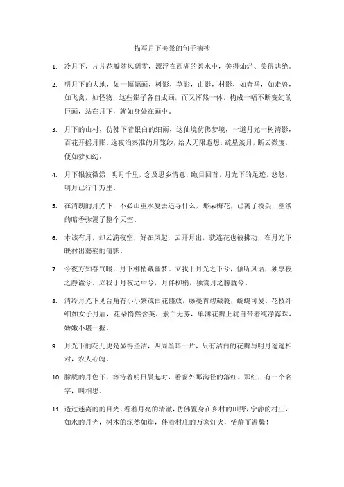 月下美景摘抄