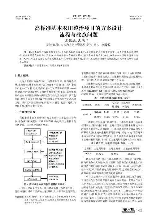 高标准基本农田整治项目的方案设计流程与注意问题