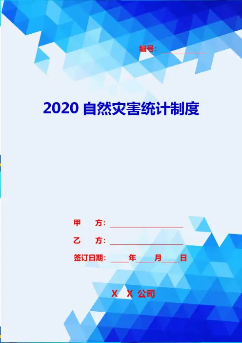 2020自然灾害统计制度