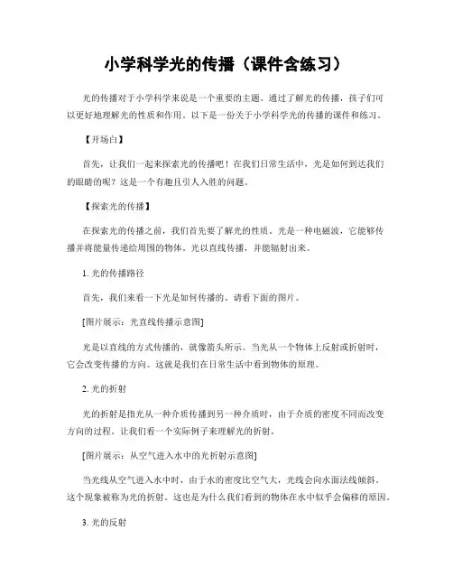 小学科学光的传播(课件含练习)