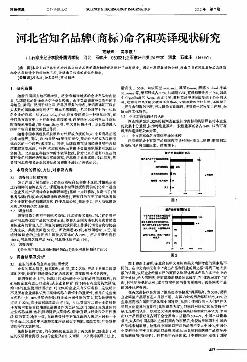 河北省知名品牌(商标)命名和英译现状研究