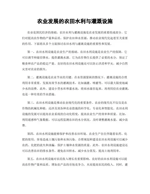 农业发展的农田水利与灌溉设施