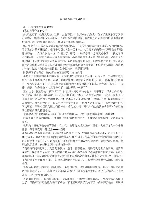 我的新老师作文600字