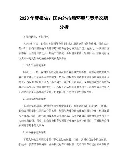 2023年度报告：国内外市场环境与竞争态势分析