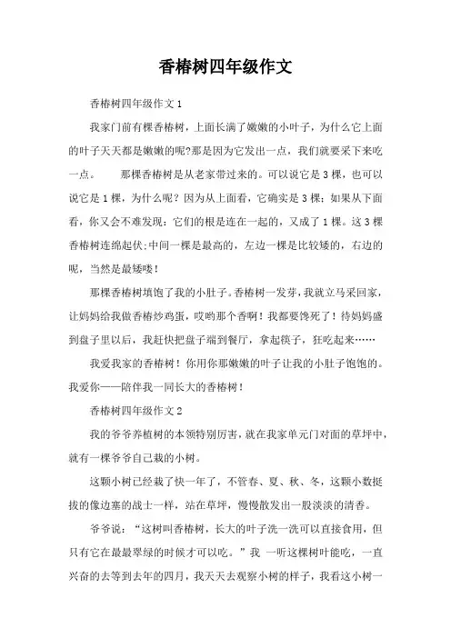 香椿树四年级作文
