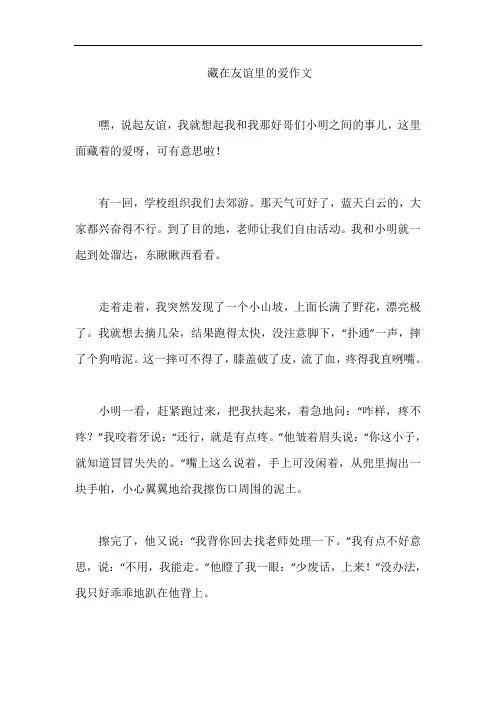 藏在友谊里的爱作文
