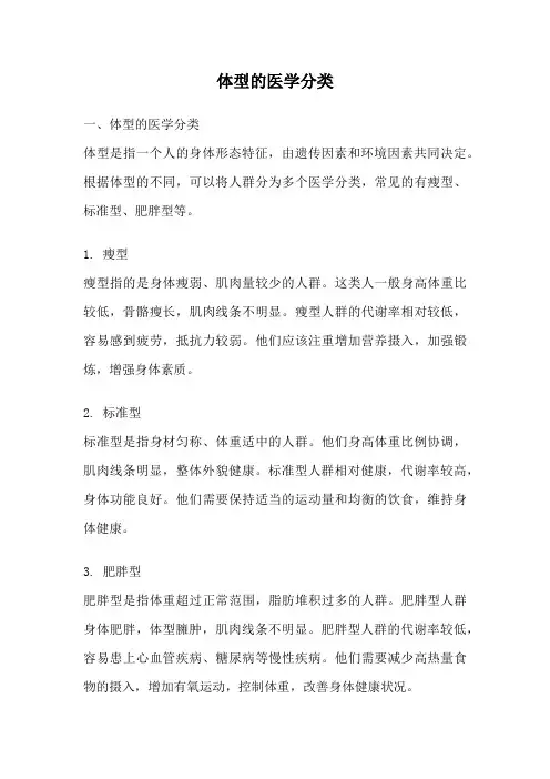 体型的医学分类